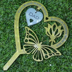 Personalised Memorial Remembrance Sympathy Butterfly Garden Ornament Gift