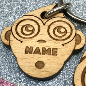 Personalised Cheeky Monkey Keyring Gift Daddy Dad Papa Grandad