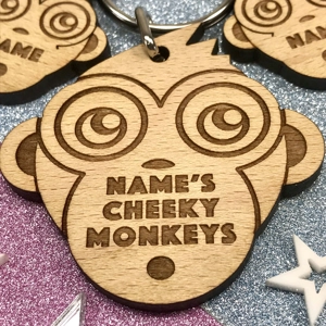 Personalised Cheeky Monkey Keyring Gift Daddy Dad Papa Grandad