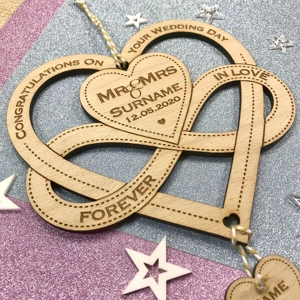 Heart & Infinity Bow Wedding / Bridal Keepsake Gift
