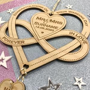 Heart & Infinity Bow Wedding / Bridal Keepsake Gift