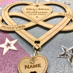 Heart & Infinity Bow Wedding / Bridal Keepsake Gift