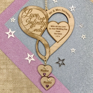 Personalised Infinity Heart Wedding / Bridal Keepsake Gift