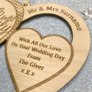 Personalised Infinity Heart Wedding / Bridal Keepsake Gift
