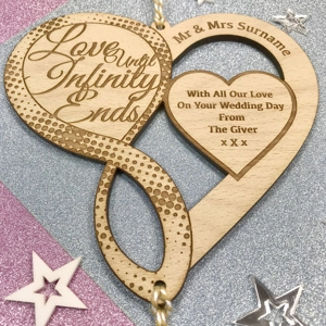 Personalised Infinity Heart Wedding / Bridal Keepsake Gift