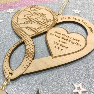 Personalised Infinity Heart Wedding / Bridal Keepsake Gift