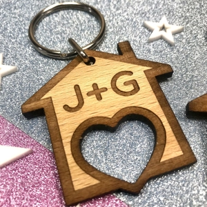 Personalised First Home Keyrings - House Warming Gift