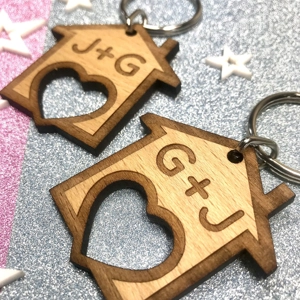 Personalised First Home Keyrings - House Warming Gift