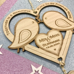 Personalised Lovebirds Wedding / Bridal Keepsake Gift