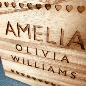 Personalised Wooden Money Box - Hearts