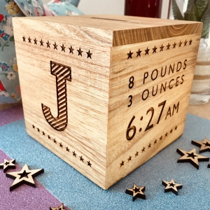 Personalised Wooden Money Box - Stars