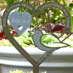 Personalised Memorial Remembrance Sympathy Robin Garden Ornament Gift
