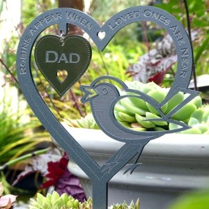Personalised Memorial Remembrance Sympathy Robin Garden Ornament Gift
