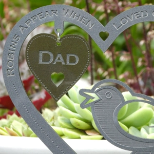 Personalised Memorial Remembrance Sympathy Robin Garden Ornament Gift