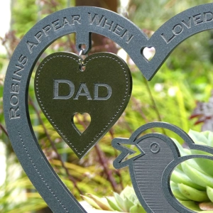 Personalised Memorial Remembrance Sympathy Robin Garden Ornament Gift