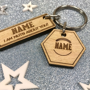 Personalised Spanner Keyring "I'm NUTS About You" Keychain