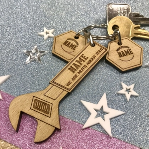 Personalised Spanner Keyring "I'm NUTS About You" Keychain