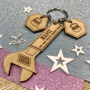 Personalised Spanner Keyring "I'm NUTS About You" Keychain