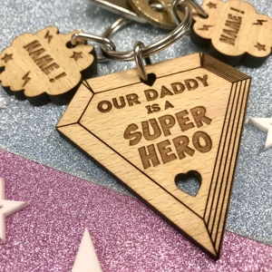 Personalised Daddy Is A Superhero Keyring Super Hero Keychain
