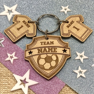 Personalised Football Keyring - Gift For Him Daddy Dad Papa Grandad