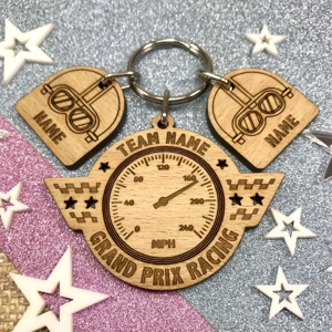 Personalised Grand Prix Racing Keyring Daddy Gift
