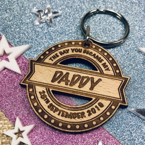 Personalised Keyring Gift "The Day You Became My" Keychain