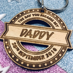 Personalised Keyring Gift "The Day You Became My" Keychain