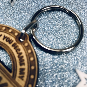 Personalised Keyring Gift "The Day You Became My" Keychain