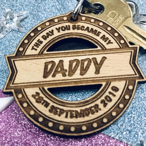 Personalised Keyring Gift "The Day You Became My" Keychain