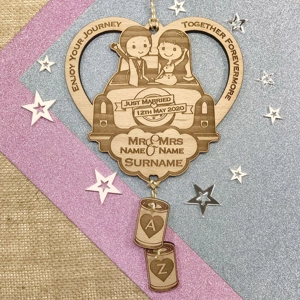 Personalised Just Married Car Wedding / Bridal Keepsake Gift