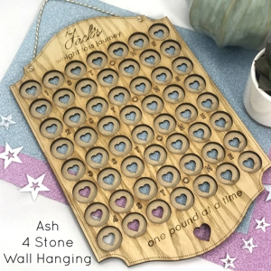 Personalised Engraved Weight Loss Journey Board £ for lb Reward Chart