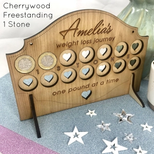 Personalised Engraved Weight Loss Journey Board £ for lb Reward Chart