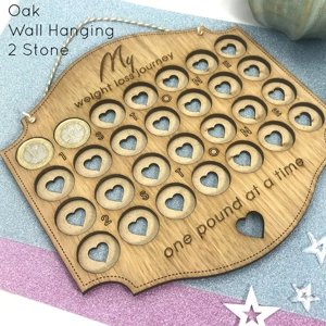 Personalised Engraved Weight Loss Journey Board £ for lb Reward Chart