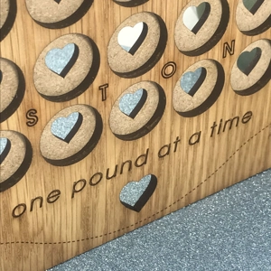 Personalised Engraved Weight Loss Journey Board £ for lb Reward Chart