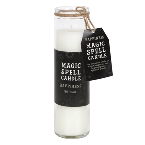 White sage happiness spell tube candle
