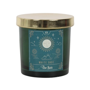 The sun white sage tarot candle
