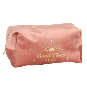 Good vibes only velvet toiletry bag