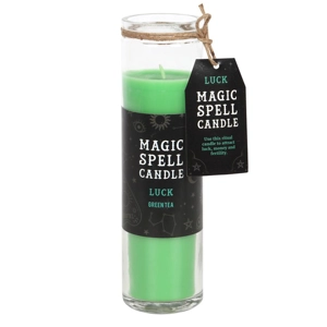 Green tea luck spell tube candle