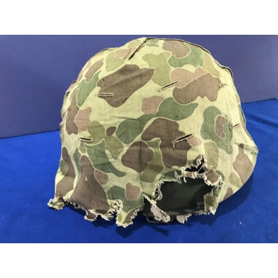 WWII USMC Camouflage Helmet Cover, Reversible