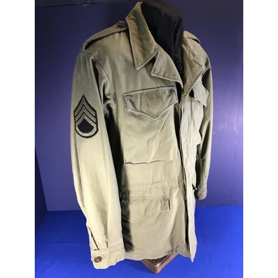 WWII US M43 Field Jacket, Staff-Sergeant & 11th Armored Div Patches WWII US M43 Field Jacket, Staff-Sergeant & 11th Armored Div Patches