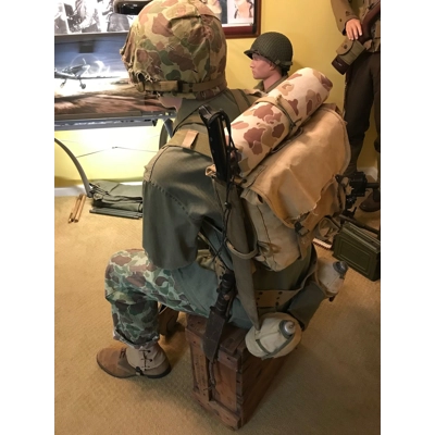 US WWII USMC Pacific Theater Seated Marine Corps Display w/ Full Equipment