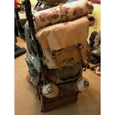 US WWII USMC Pacific Theater Seated Marine Corps Display w/ Full Equipment