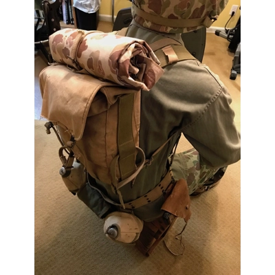 US WWII USMC Pacific Theater Seated Marine Corps Display w/ Full Equipment