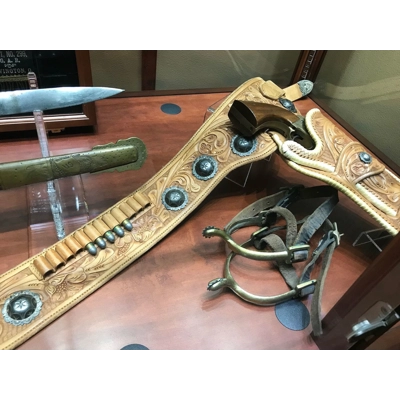 H.H. Heiser Model 753 Custom Drop-Loop Holster/Belt Rig w/ Sterling Silver Fittings