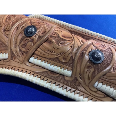 H.H. Heiser Model 753 Custom Drop-Loop Holster/Belt Rig w/ Sterling Silver Fittings