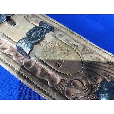 H.H. Heiser Model 753 Custom Drop-Loop Holster/Belt Rig w/ Sterling Silver Fittings