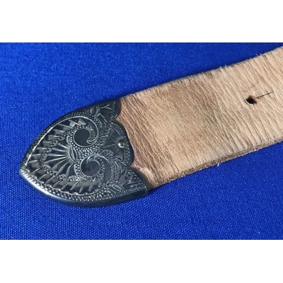 H.H. Heiser Model 753 Custom Drop-Loop Holster/Belt Rig w/ Sterling Silver Fittings