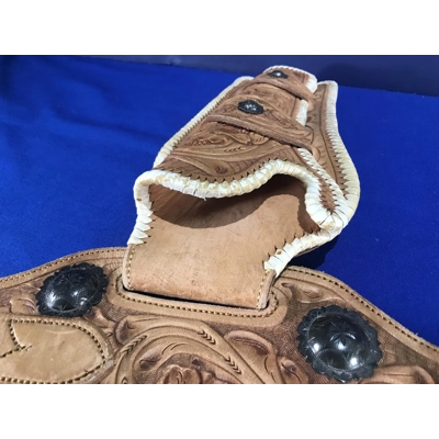 H.H. Heiser Model 753 Custom Drop-Loop Holster/Belt Rig w/ Sterling Silver Fittings