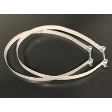 Petrol Tank Strap Set inc Trunnions WHITE