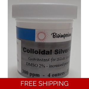 300 ppm colloidal silver gel + DMSO 2% 4 oz ounces + nano size no colors or scents
